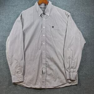 Cinch Button Down Western Shirt Men's XL Red/Blue Striped Cowboy Rodeo READ